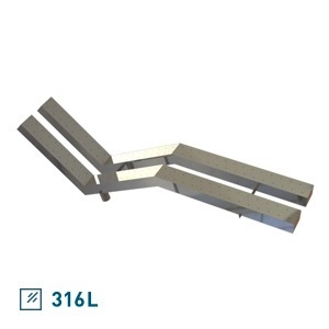 Double air massage lounger for tiled pools AISI 316L