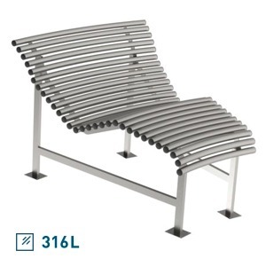 Air massage lounger from pipes, rounded.