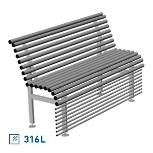 Air massage seat straight, from tubes AISI 316L