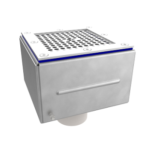 Донный слив 2" 150х150 с нижн. подключением (AISI 316L)